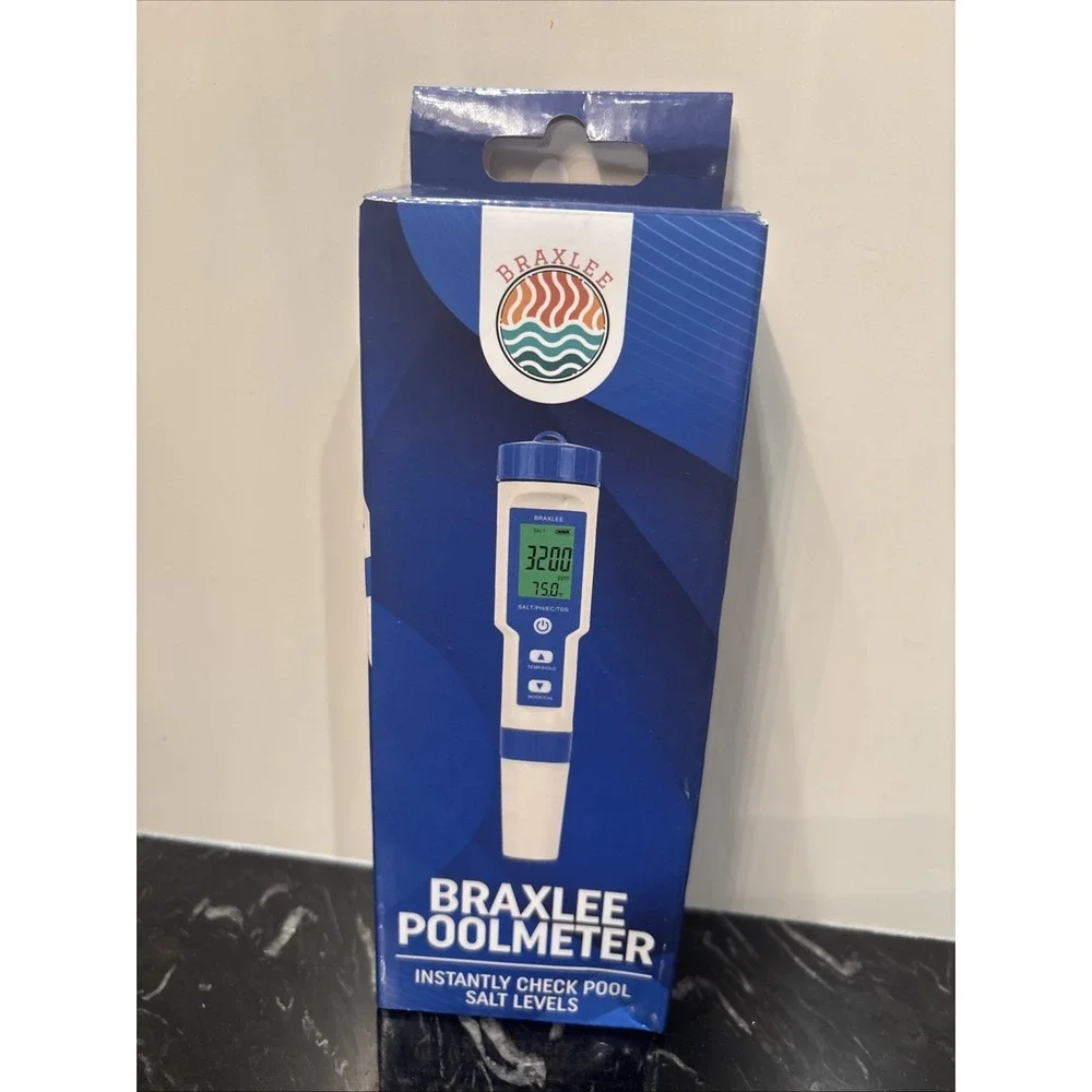 Braxlee PoolMeter Digitally Tests Salt and PH Levels Swimming Pools & Spas New